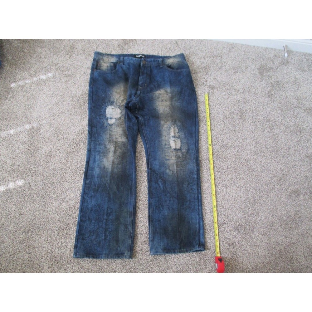 imperious Delf Jeans Mens Vintage 40x31 Baggy Wide Leg Y2k City Map